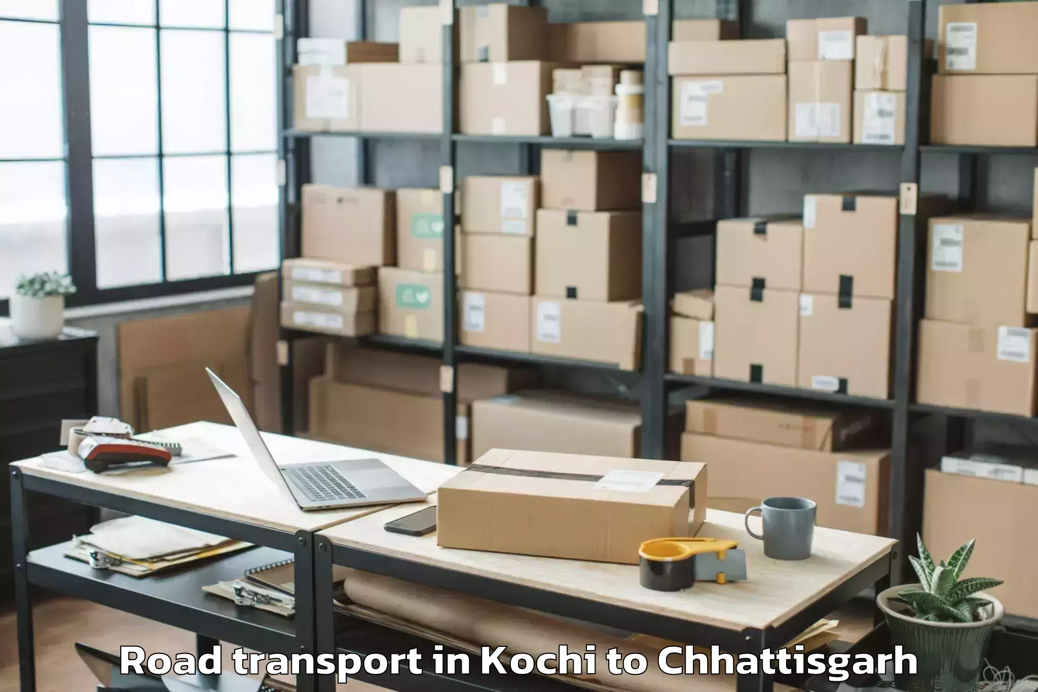 Affordable Kochi to Katghora Road Transport